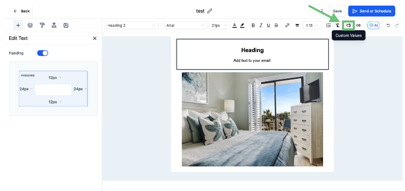 Custom Value email Toolbar | Zapiy Custom Value email Toolbar | Zapiy